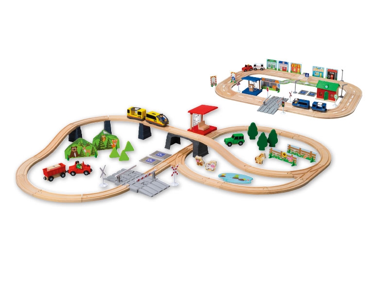 Playtive Junior Wooden Train/Car Set