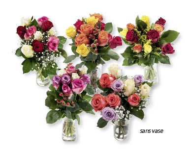 Bouquet de roses multicolore