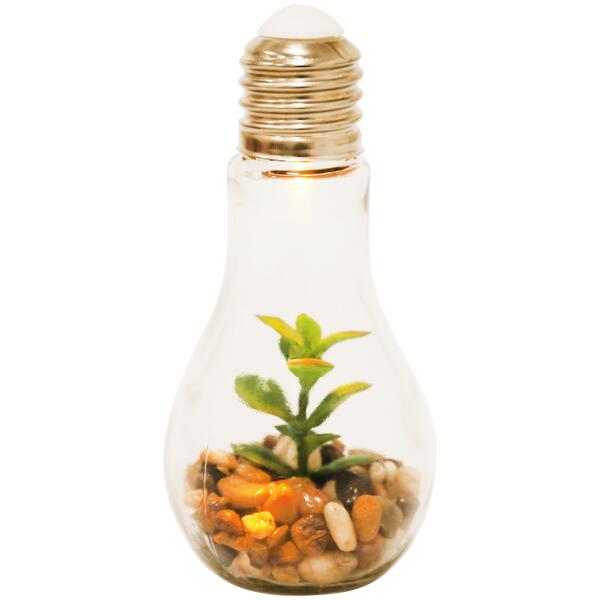 Ampoule avec plante artificielle