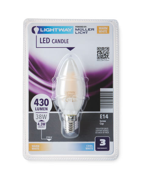 3W E14 Frosted LED Candle Bulb