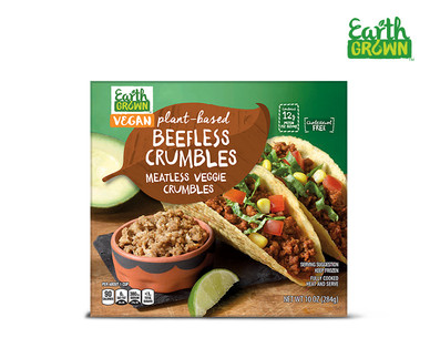 Earth Grown Beefless Crumbles or Chickenless Strips