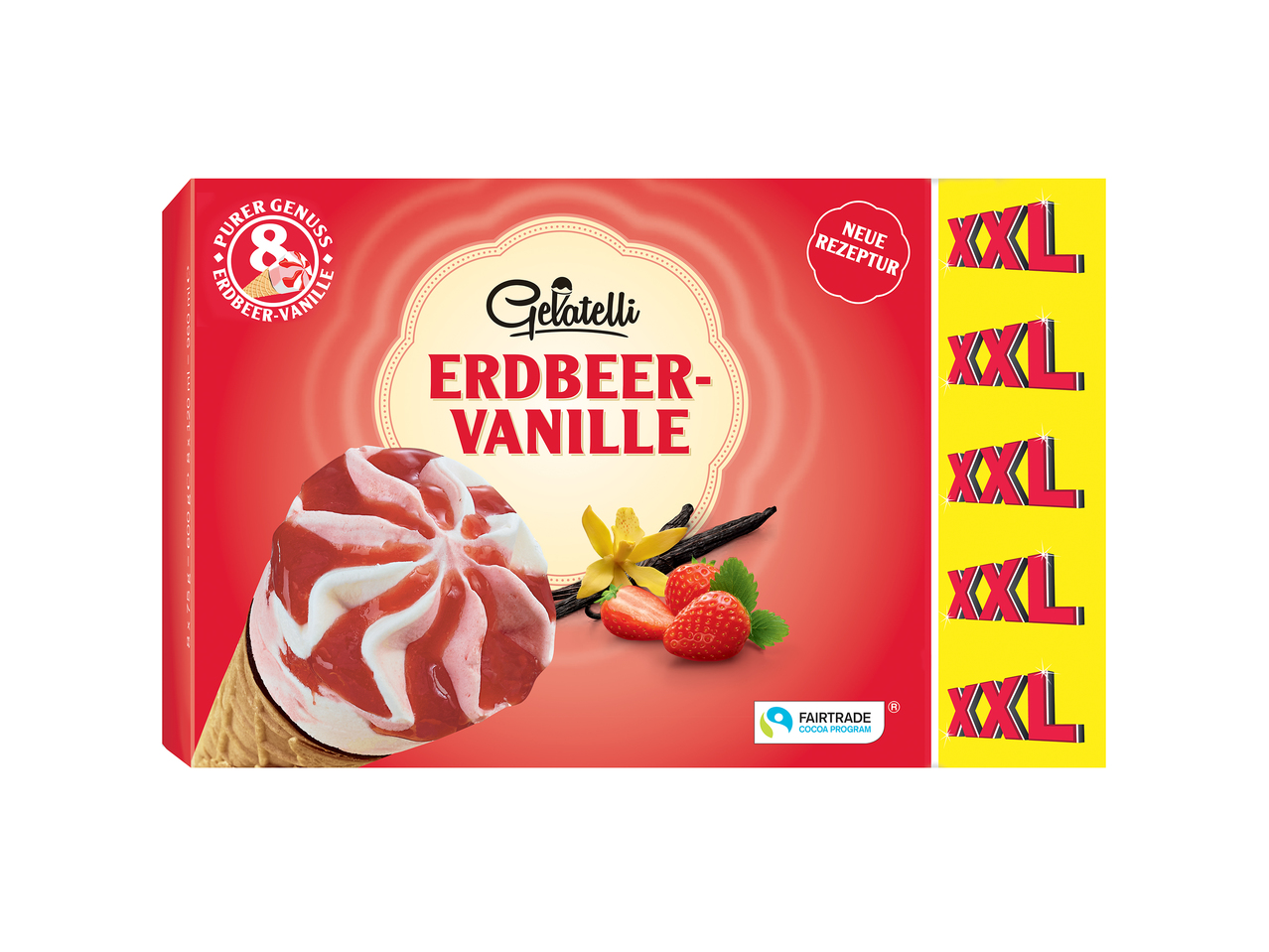 8 cônes vanille-fraise XXL1