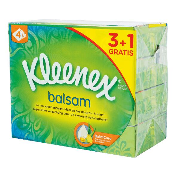 Kleenex Taschentücher mit Balsam, 4er-Packung