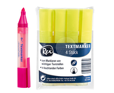 Rex(R) Textmarker, 4 Stück