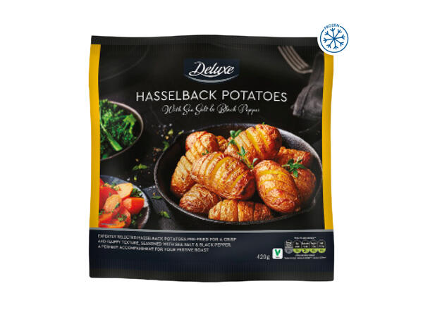 Deluxe Hasselback Potatoes with Sea Salt & Black Pepper