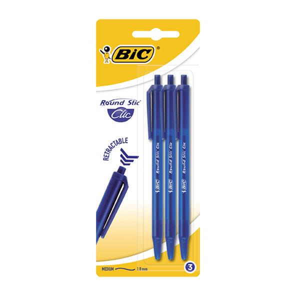 Automatyczny długopis niebieski, 3-pak