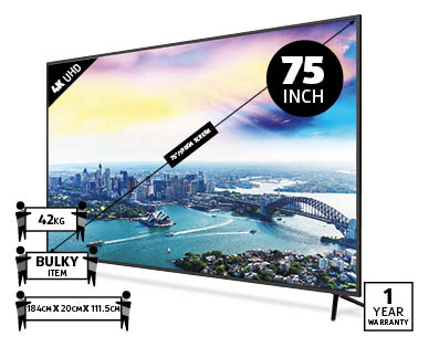 75"/190cm Ultra HD 4K TV