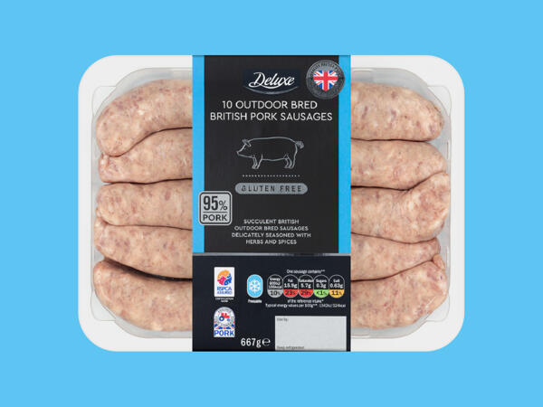 Deluxe 10 Outdoor-Bred British Pork Sausages