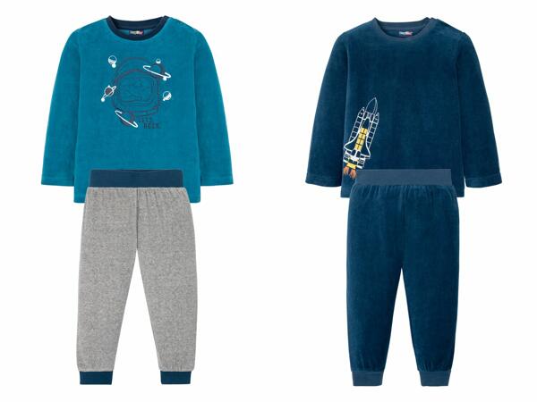 Pijama de terciopelo azulado infantil