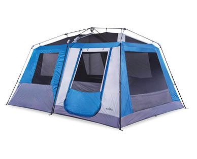 10 Person Instant Up Tent with Built-in Lights and Night Room Coating