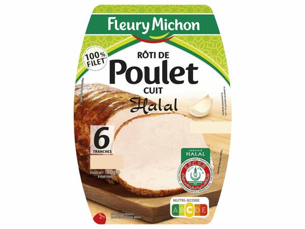 Fleury Michon rôti de poulet cuit halal