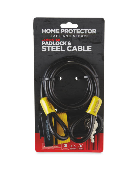 Home Protector Padlock and Cable