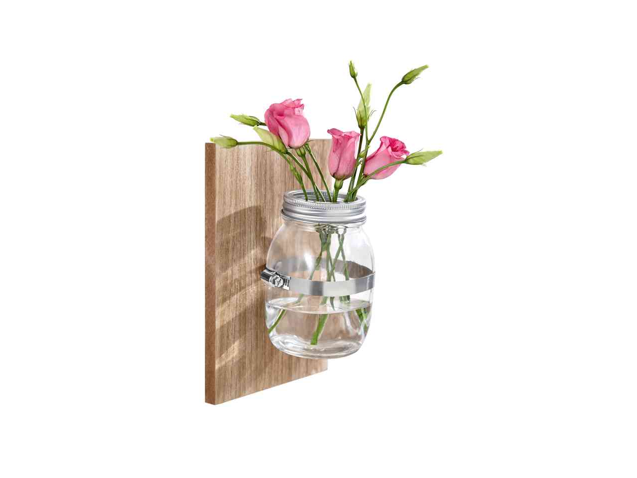 Flower Vase with Wooden Mount