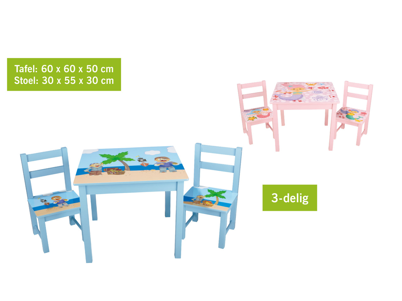 Kinder tafel met 2 stoelen