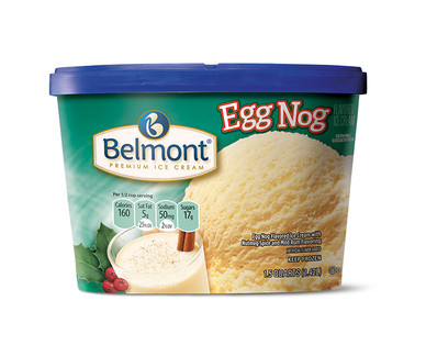Belmont Egg Nog or Peppermint Bark Ice Cream
