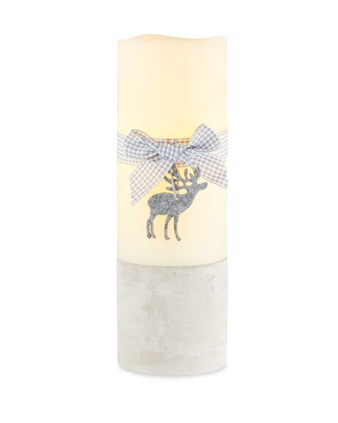 20cm LED Real Wax Reindeer Candle