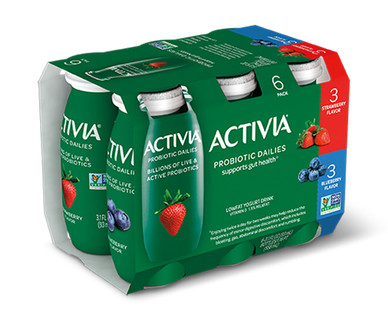 Dannon Activia Probiotic Dailies Strawberry and Blueberry 6 pack