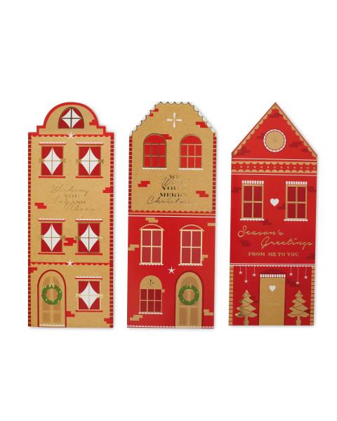 24 Assorted Houses Christmas Cards