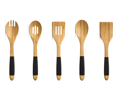 Crofton Bamboo Utensils With Silicone Handles