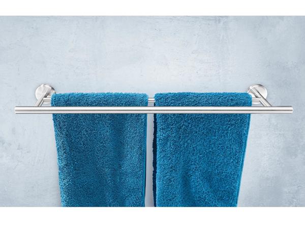 Stainless Steel Towel Rail or Shelf With Glass Insert