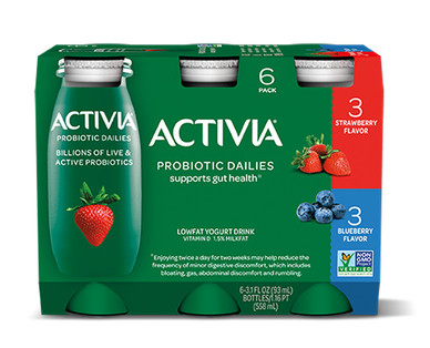Dannon Activia Probiotic Dailies Strawberry and Blueberry 6 pack