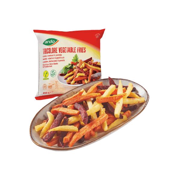 Tricolore vegetable fries