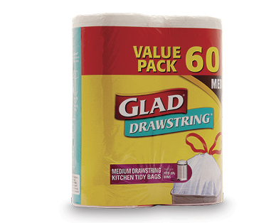 Glad Drawstring Kitchen Tidy Bags – Medium 60pk