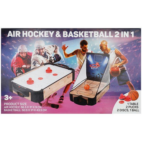 Jeu 2-en-1 air hockey + basket