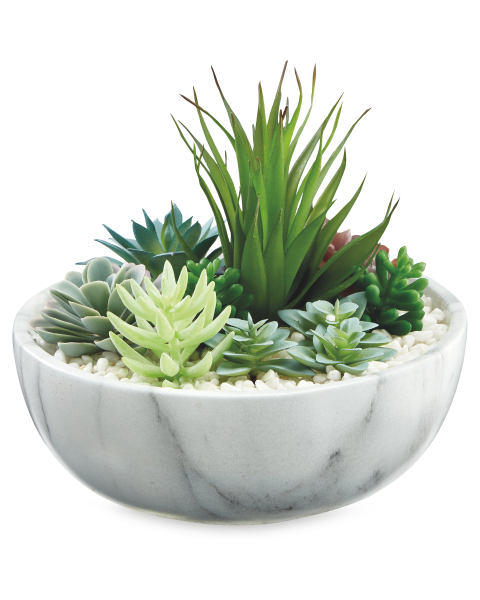Artificial Plant in Marble Style Pot