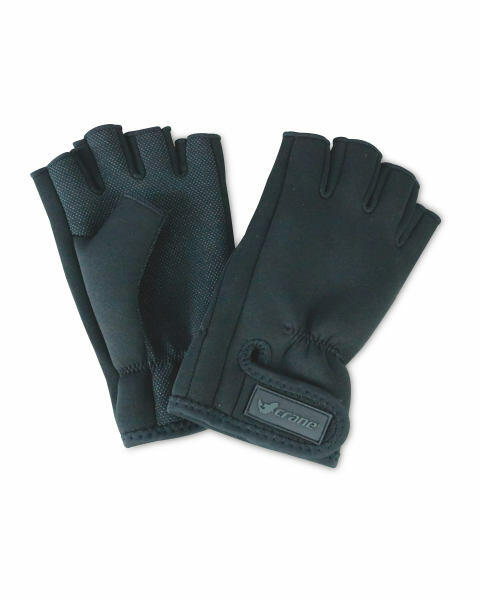 Black Fingerless Fishing Gloves