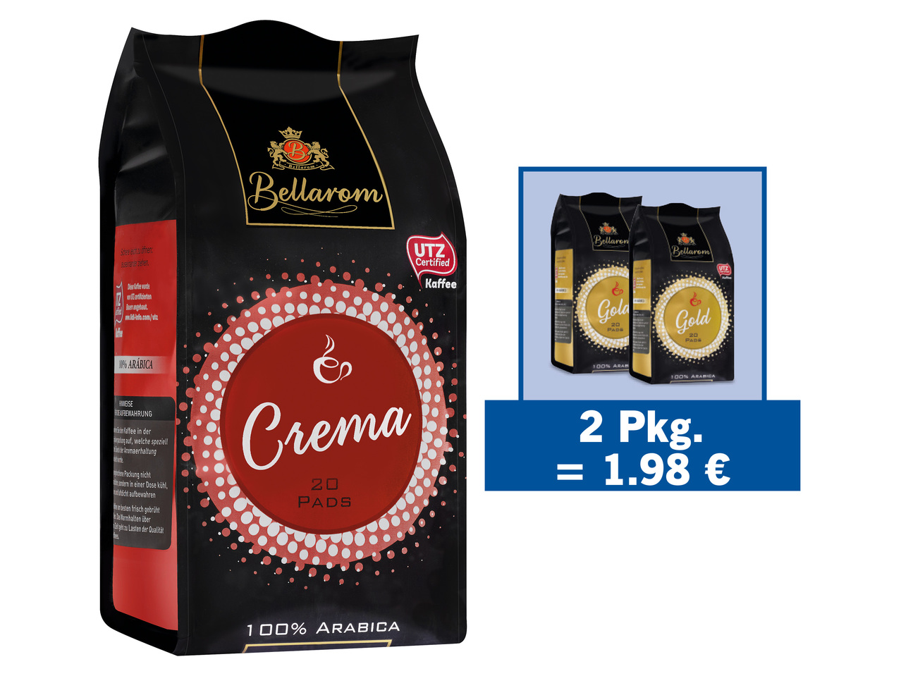 BELLAROM Kaffeepads Crema oder Gold