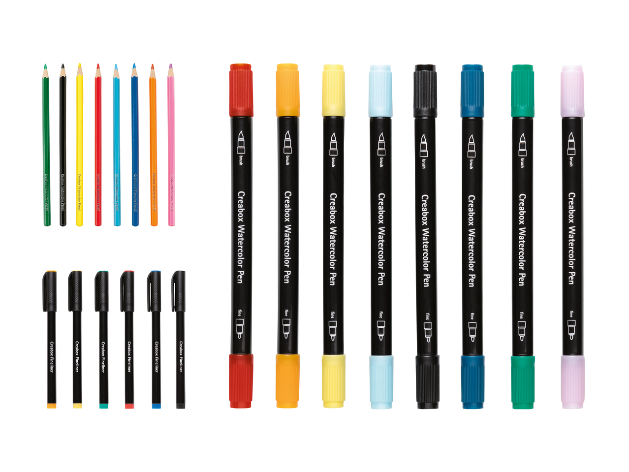Set di matite, penne e pennarelli
