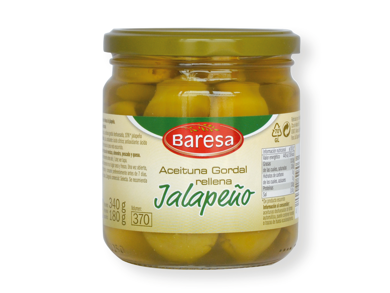 'Baresa(R)' Aceitunas rellenas de jalapeño