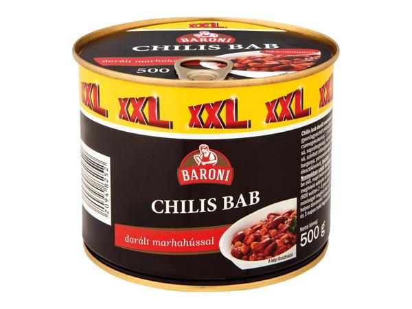 Chilis bab darált marhahússal**
