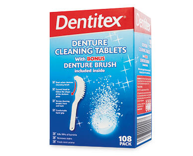 Denture Cleaning Tablets with Bonus Denture Brush 96pk/108pk