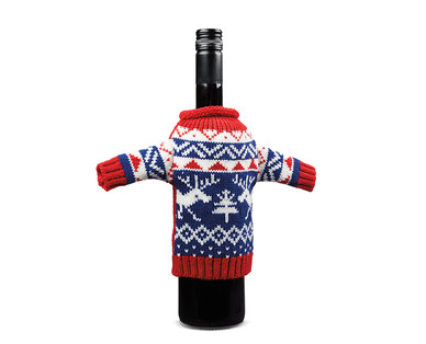 Merry Moments Ugly Sweater Wine Bottle Cover