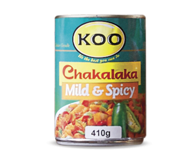 KOO CHAKALAKA MILD & SPICY OR HOT & SPICY 410G