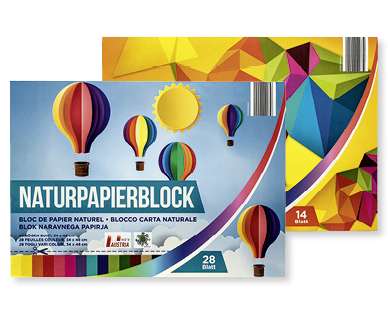 Naturpapier-/Farbkartonblock