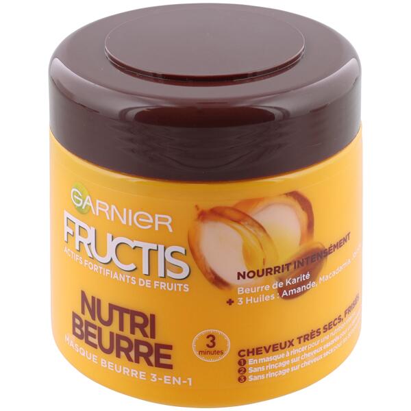 Masque capillaire Fructis 3-en-1 Garnier Beurre nutritif