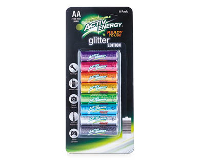Rechargeable Glitter Batteries 8pk