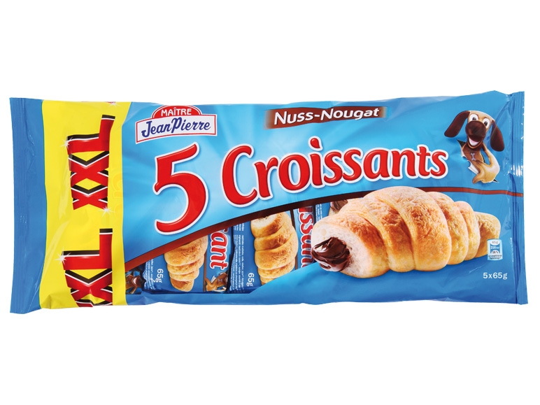MAÎTRE JEAN PIERRE Extra große Nuss-Nougat Croissants 5x 65 g