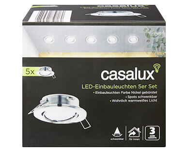 casalux LED-Einbauleuchten, 5er-Set