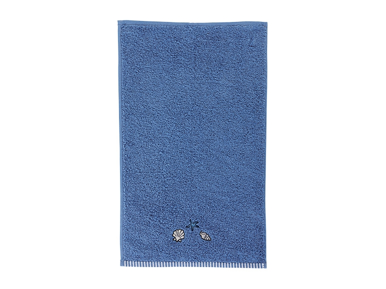 2 serviettes invité en éponge avec broderie ou rayures