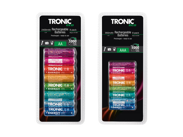 TRONIC(R) Genopladelige batterier 8-pak