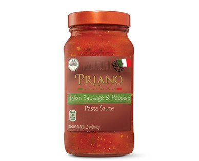 Priano Italian Sausage or Spinach & Cheese Pasta Sauce