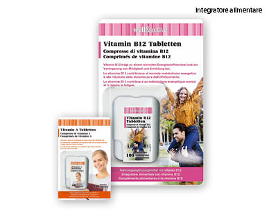 Mini compresse di vitamina A/B12 in click dispenser WELL&ACTIVE