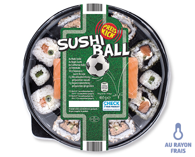 "Ballon de football en sushis"