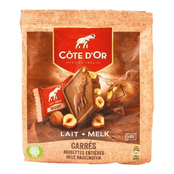Carrés de chocolat au lait Côte d'Or, 10 pcs