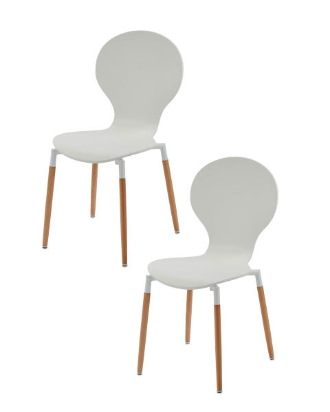 Beechwood Pair of Dining Chairs