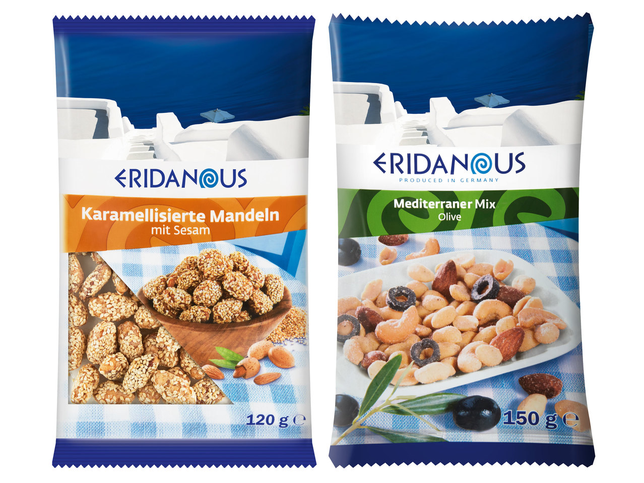 ERIDANOUS Mediterraner Nuss-Mix oder Karamellisierte Nüsse